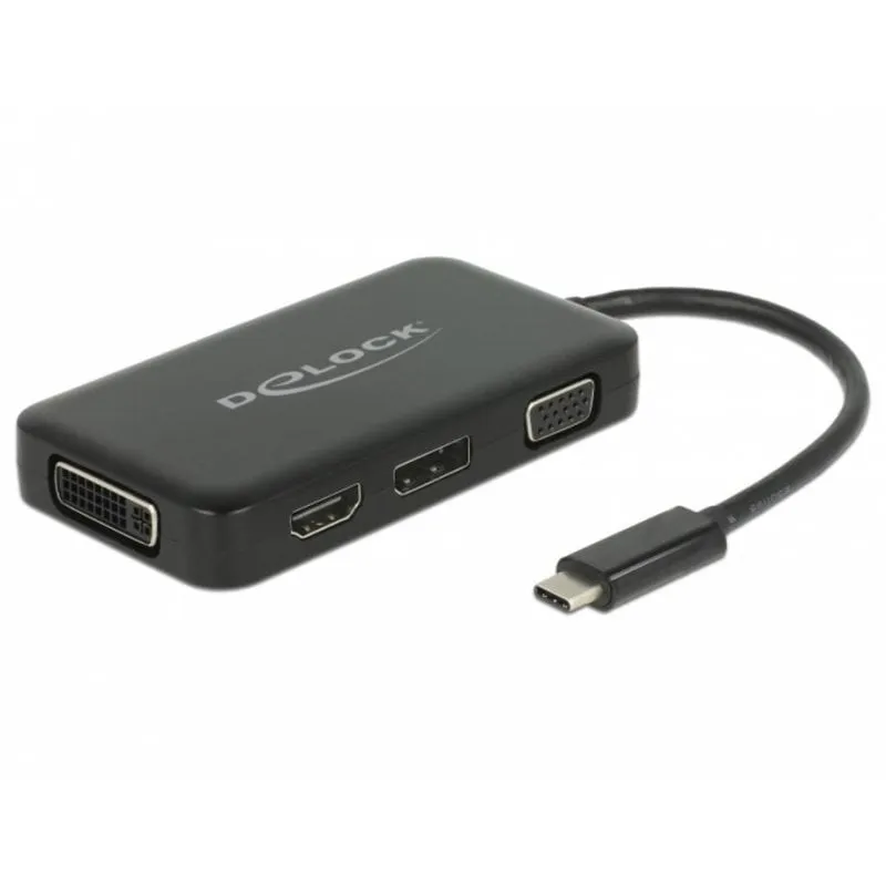 Adattatore USB-C verso HDMI, DisplayPort, DVI-I e VGA DeLOCK 63929