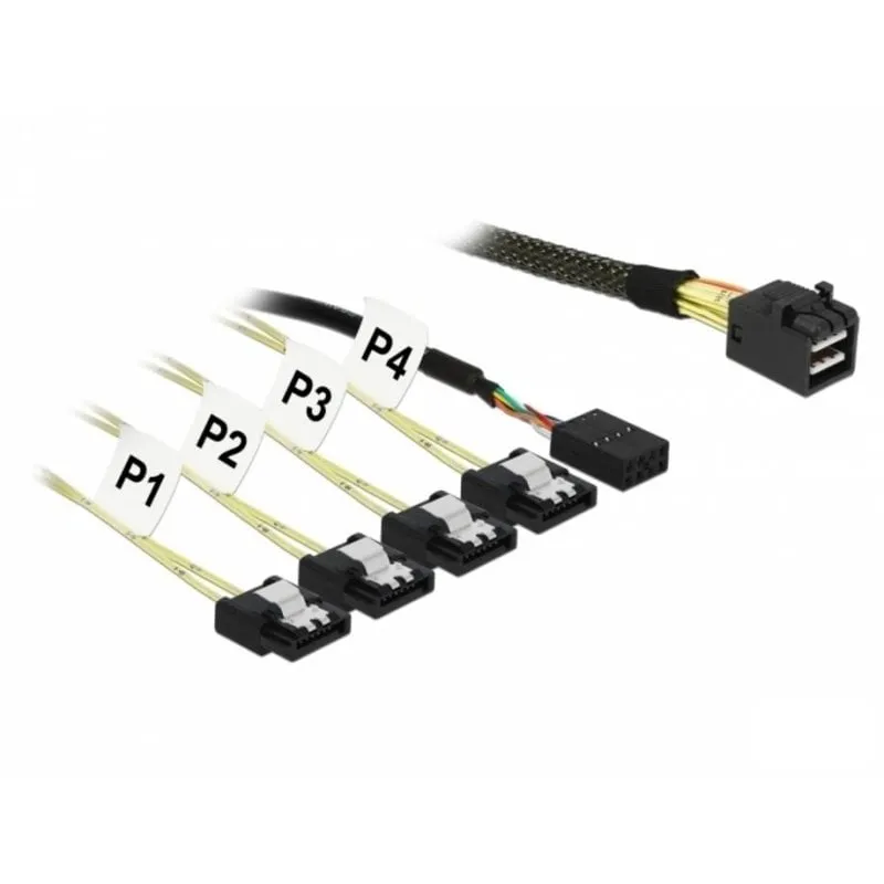 Cavo Adattatore DeLOCK 85732 Mini SAS HD SFF-8643 a 4x SATA 6 Gb/s 1 m