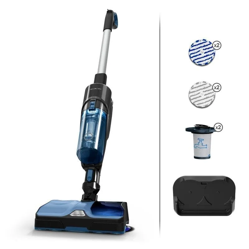 Aspirapolvere senza Fili Rowenta X Combo 2in1 215W 60 min Lavapavimenti Nero Blu