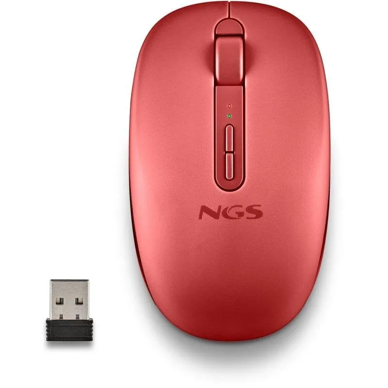 Mouse NGS Fog Dual Wireless Dual Bluetooth 5.2 1600DPI Silenzioso Rosso