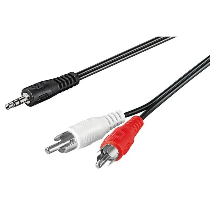 Cavo audio Goobay 3,5mm maschio a 2 x RCA maschio 1,5 m nero