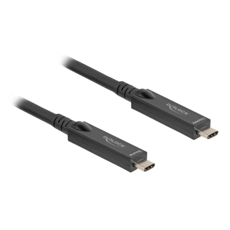 Cavo USB-C ottico attivo DeLOCK 84256 8 m USB 3.2 Gen 2 10 Gbit/s Nero