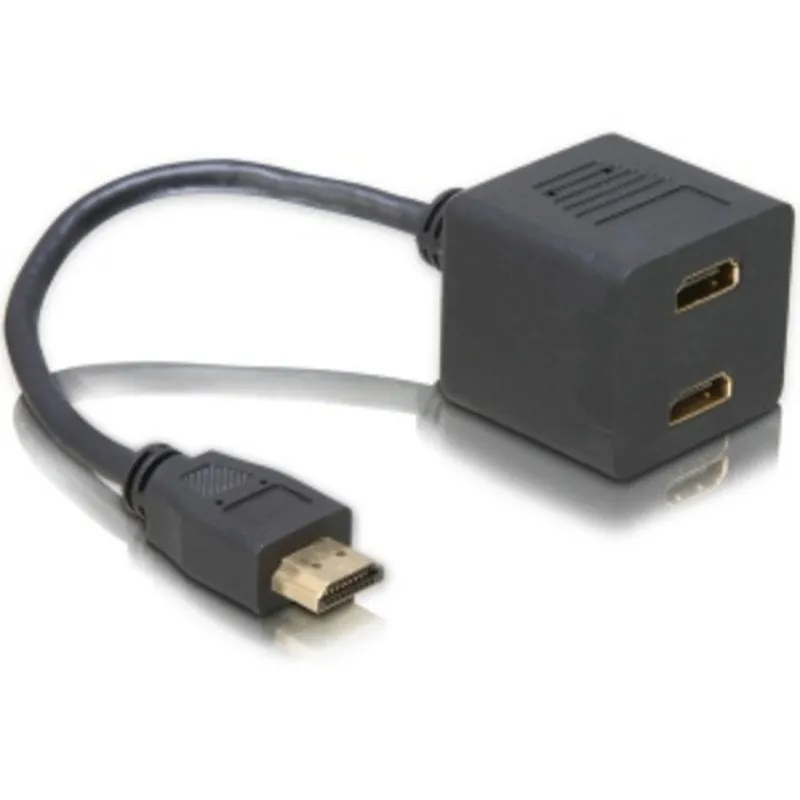Splitter HDMI DeLOCK 1 maschio a 2 femmine 0,2 m