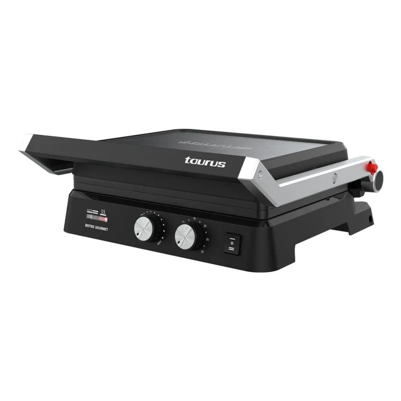Grill Taurus Bistro Gourmet 2600 W Nero Alluminio Rotante Griglia + Plancha