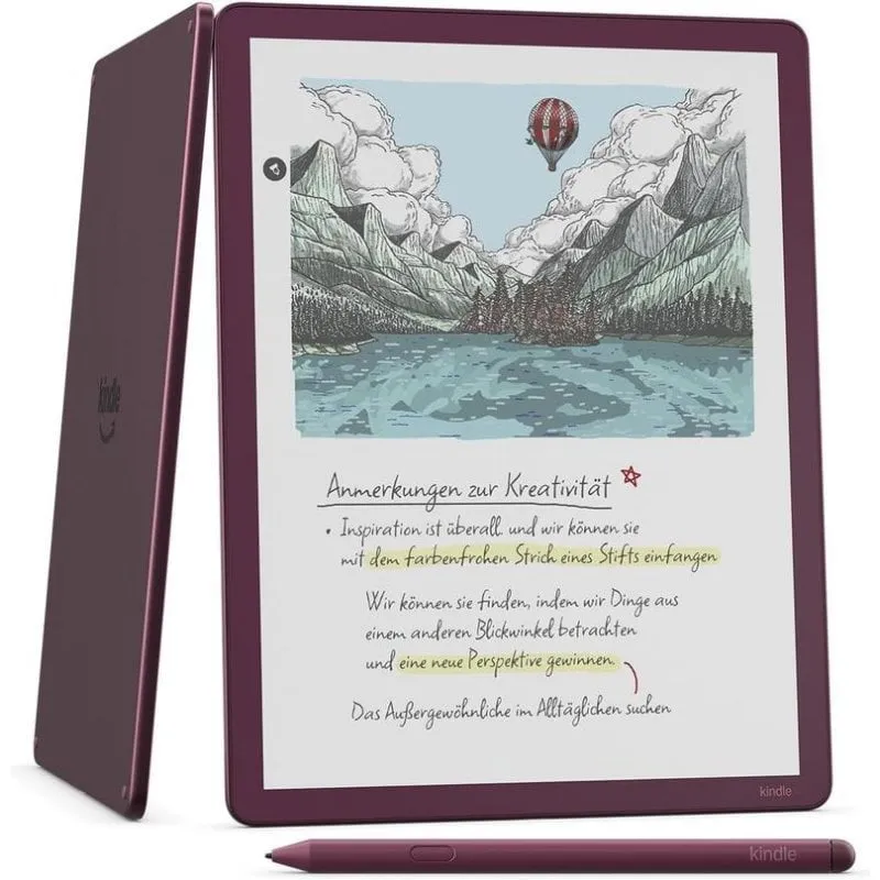 Libro Elettronico Amazon Kindle Scribe Colorsoft WiFi Bluetooth 11" 32GB Bordeaux con Stylus Pen