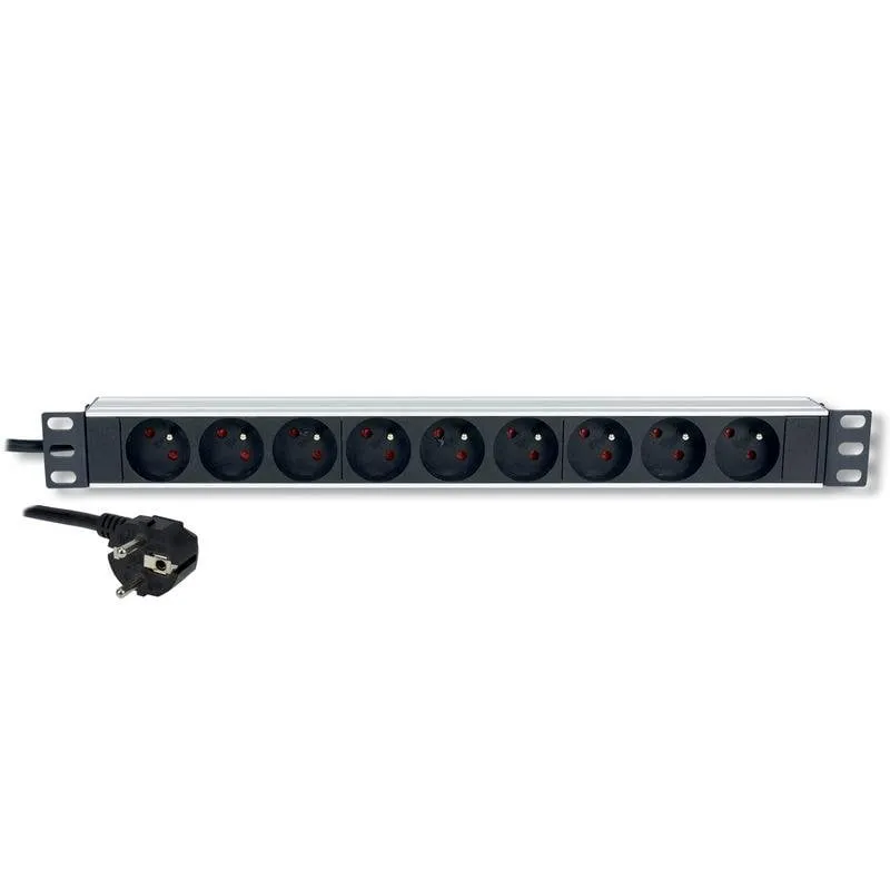 Multipresa MCL 9 prese 19'' con interruttore e montaggio in rack