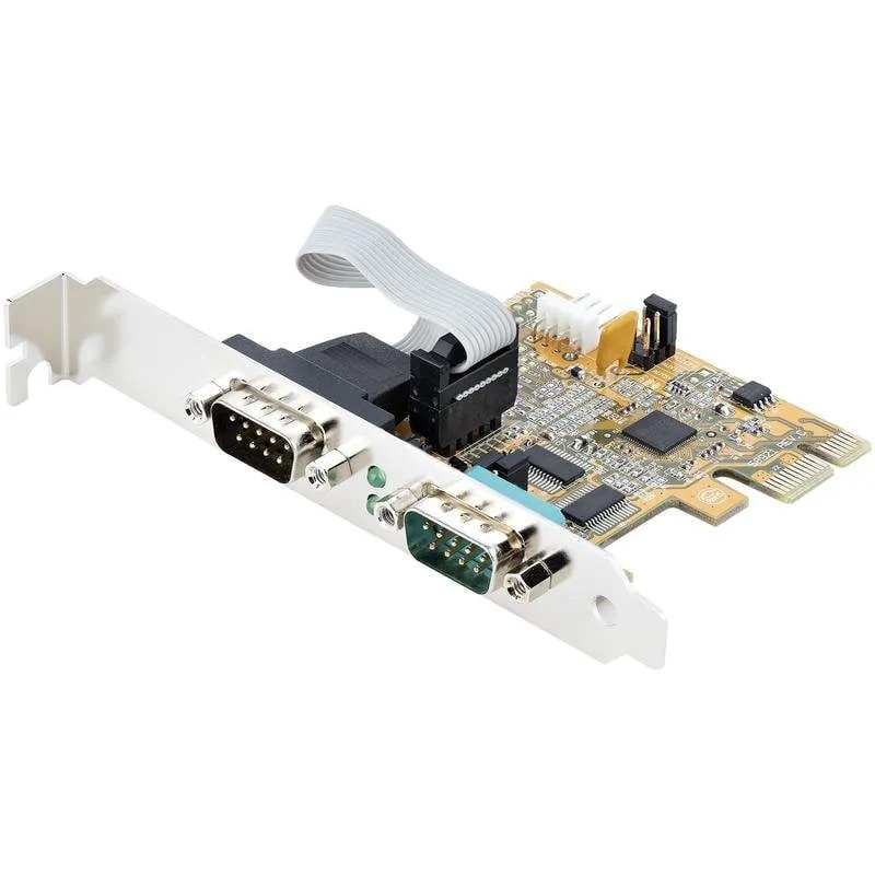 Scheda seriale StarTech PCIe RS232 2 porte 921,6 Kbps profilo basso