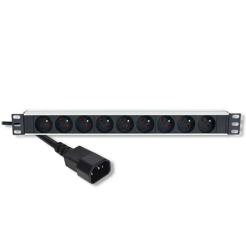 Multipresa MCL 9 prese 19'' 250 V 16 A montaggio rack nero