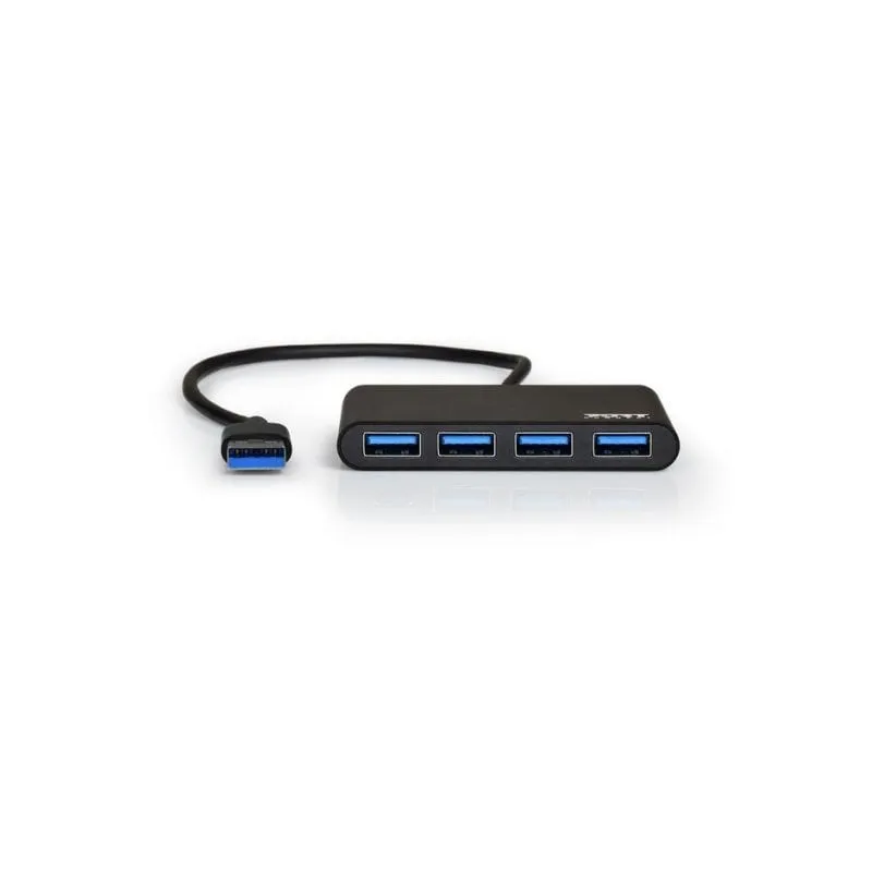 Hub Port Designs 4 porte 5000 Mbit/s USB 3.2 Gen 1 900121 nero alluminio
