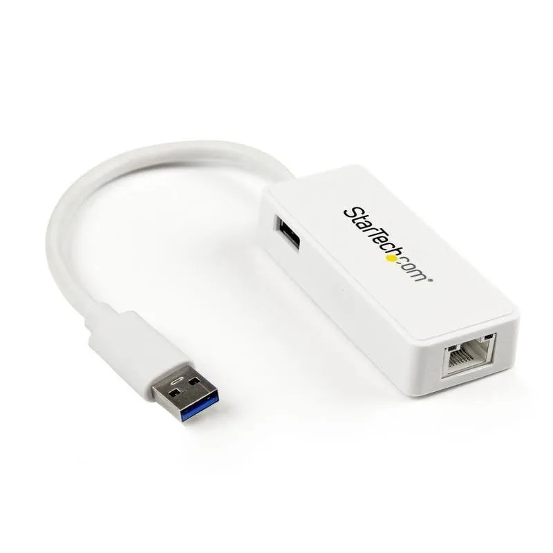 Scheda di Rete StarTech USB31000SPTW USB 3.0 Gigabit Ethernet 5 Gbps Pass-Through Bianco