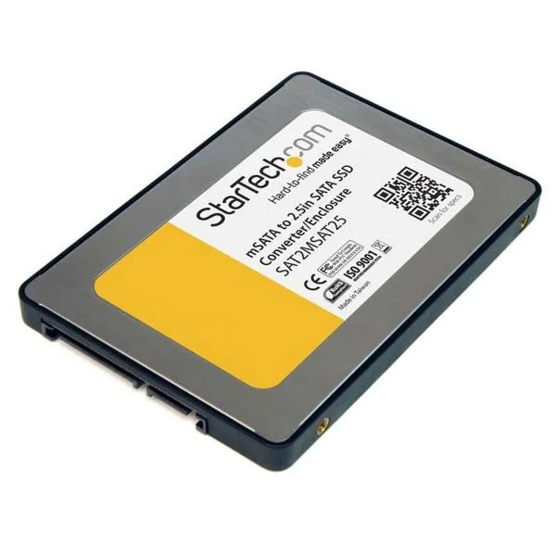 Custodia adattatore StarTech SSD mSATA a SATA 2,5 pollici alluminio argento