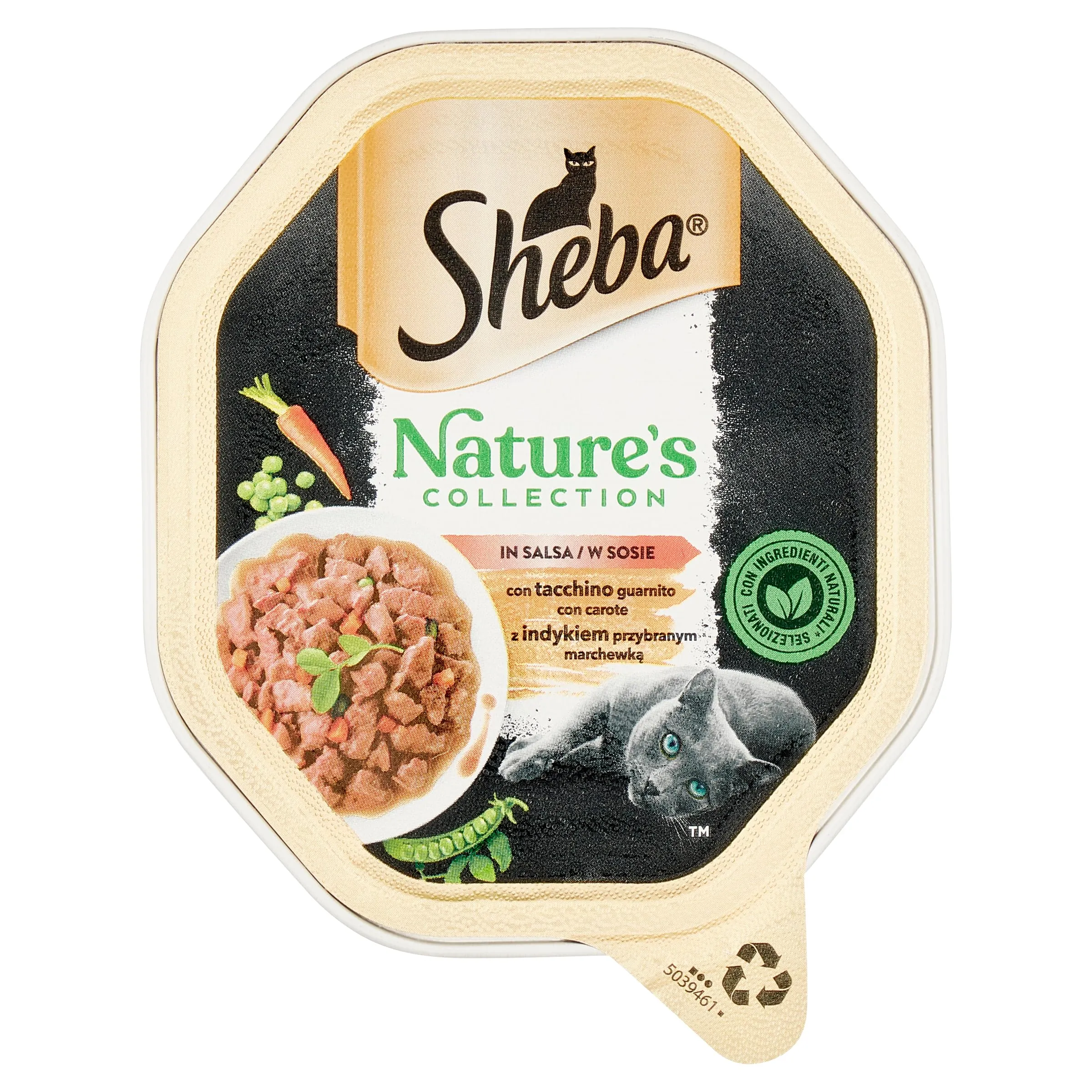 Sheba Nature’s Collection in Salsa, al gusto di Tacchino e Carote, cibo umido completo per gatti adulti, 22 Vaschette da 85g