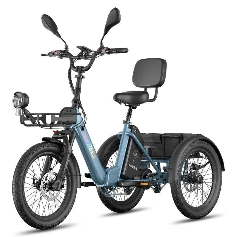 Bicicletta Elettrica Fafrees F20 Mate II - Motore 250W Batteria 48V25ah 20 Pollici Freni a Disco Idraulici Grigio Azzurro
