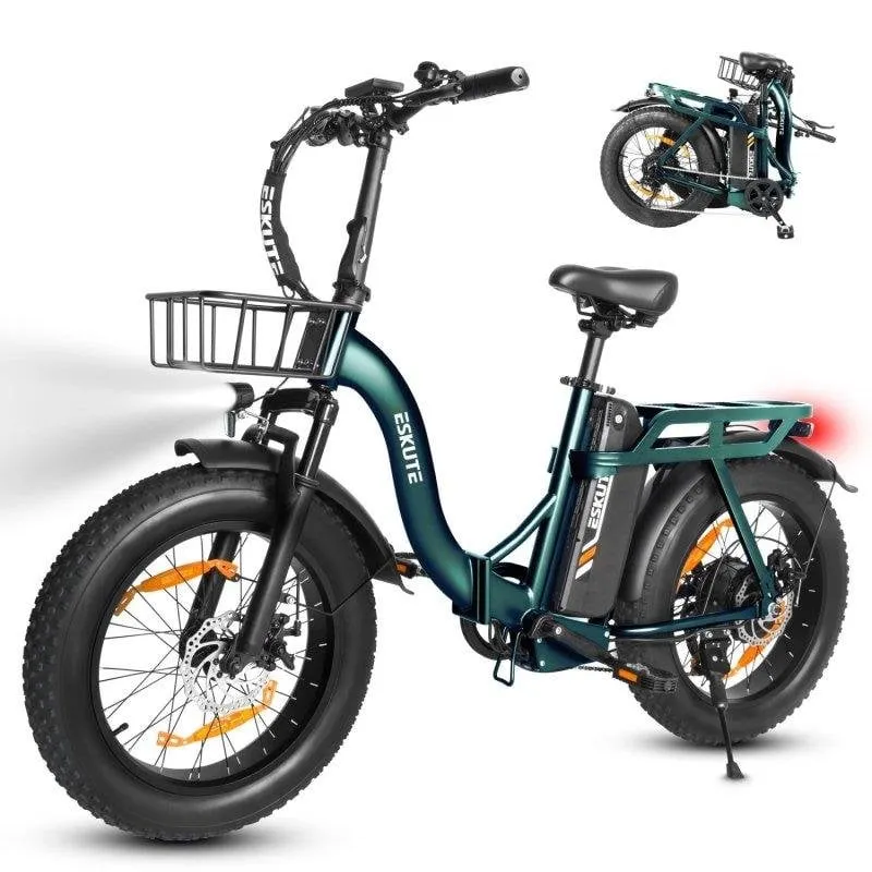 Bicicletta Elettrica Eskute D202 - Motore 250W Batteria 48V 20.8Ah Pneumatici 20x4 Freni a Disco