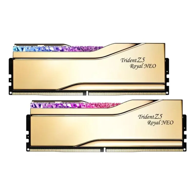 Memoria RAM G.Skill Trident Z5 Royal Neo 32GB 2x16GB DDR5 8000MHz CL38 AMD EXPO RGB oro