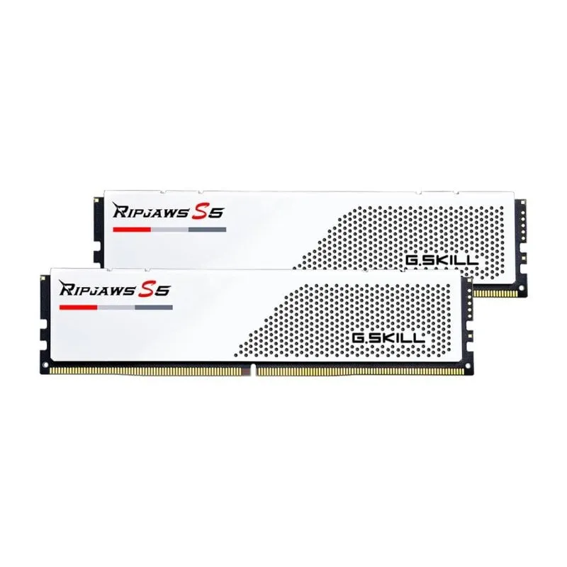Memoria RAM G.Skill Ripjaws S5 64GB 2x32GB DDR5 5600MHz CL36 Intel XMP Bianco