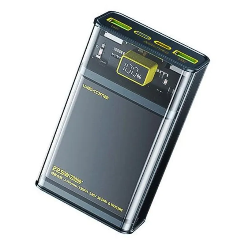 Batteria esterna WEKOME WP-321 20000 mAh Caricatore wireless Nero Trasparente