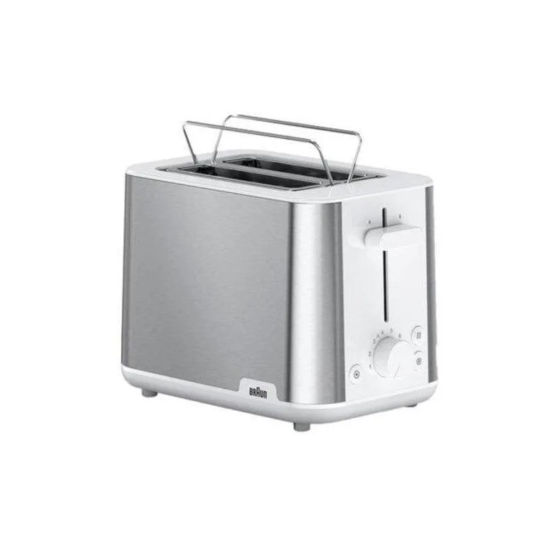 Tostapane Braun HT 1510 2 fessure 900 W 8 livelli Scongelamento Inox bianco