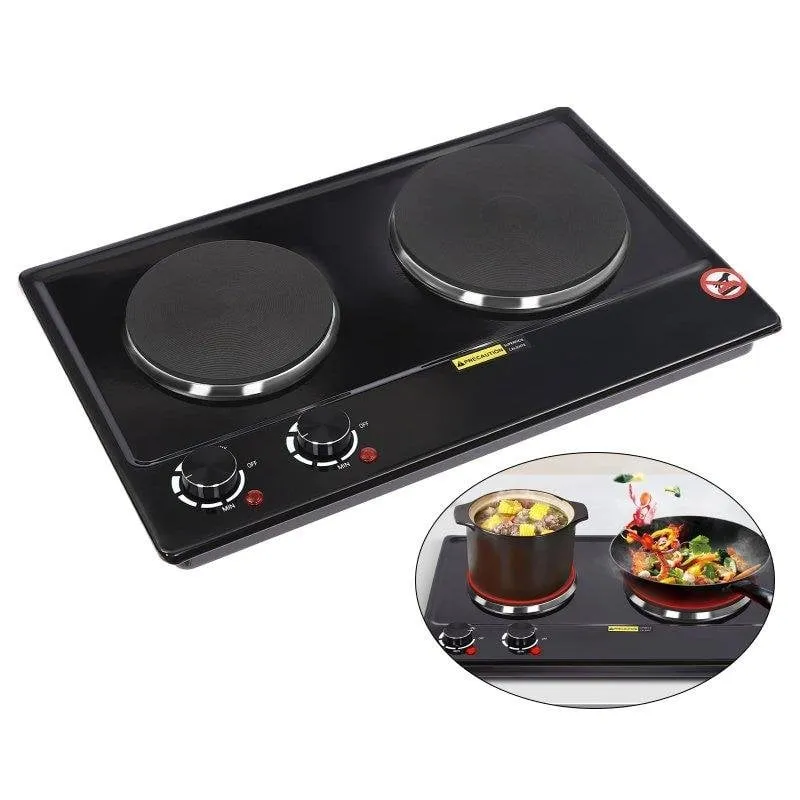 Piastra elettrica doppio bruciatore 2500W 6 livelli temperatura portatile