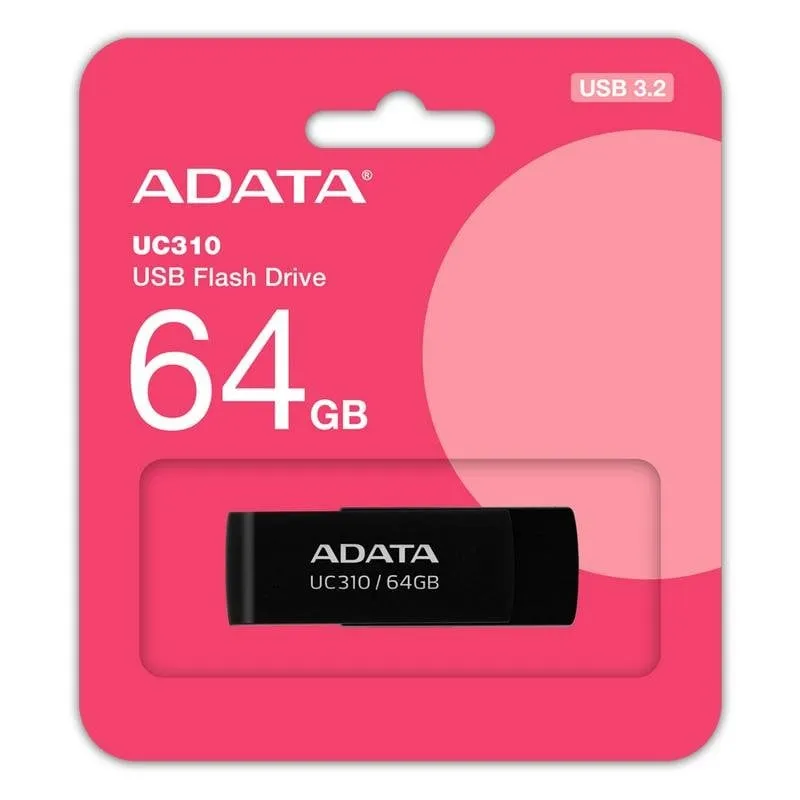 Chiavetta USB ADATA UC310 64 GB USB-A 3.2 Gen 1 nera girevole