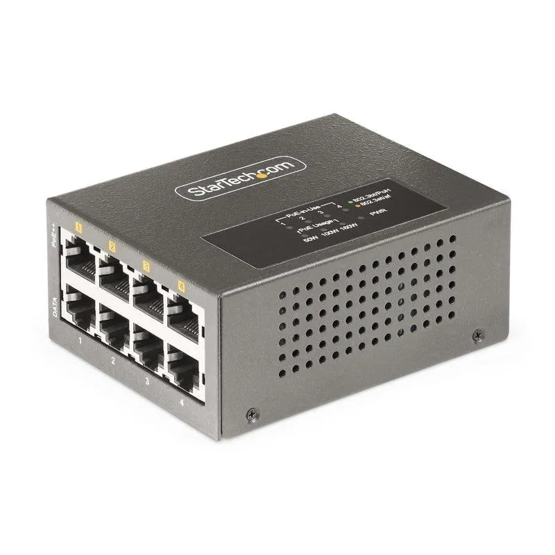 Iniettore PoE++ StarTech.com 4 Porte Multigigabit 5Gbps 95W