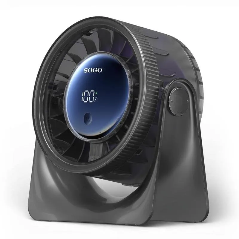 Mini Ventilatore Portatile SOGO VEN-SS-21155 3W 5 Velocità Batteria LED Inclinabile