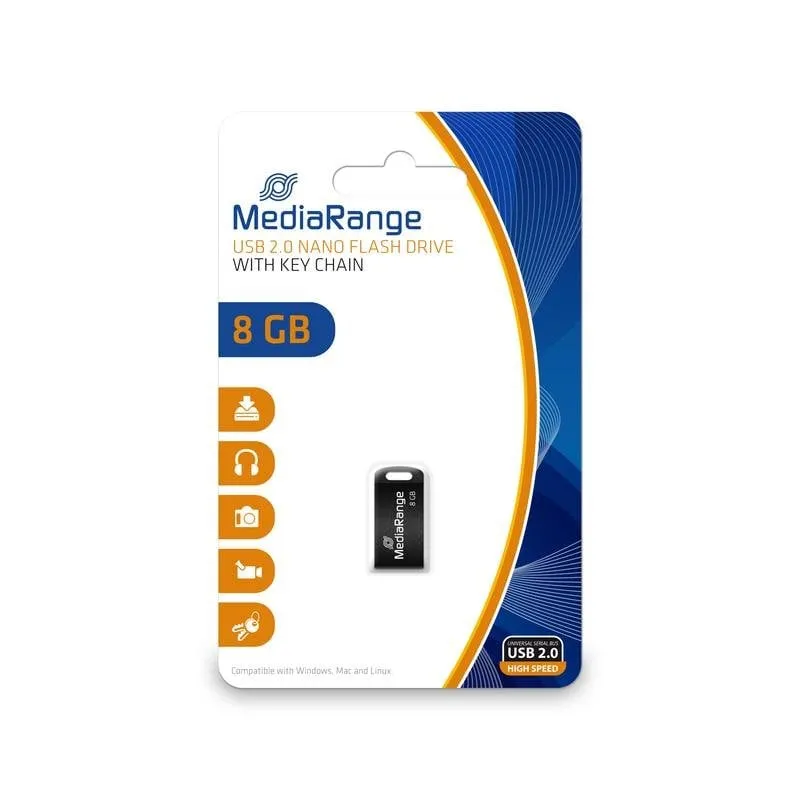 Chiavetta USB MediaRange MR920 8GB USB 2.0 Nero senza cappuccio