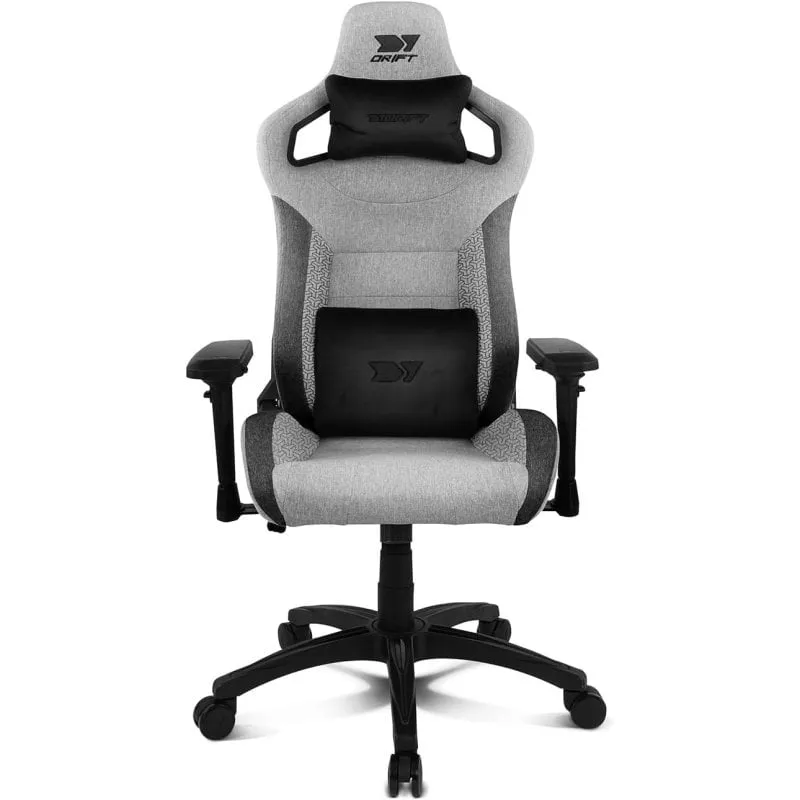 Sedia Gaming Drift DR220 Tessuto Grigio Braccioli 4D Cuscino Cervicale e Lombare