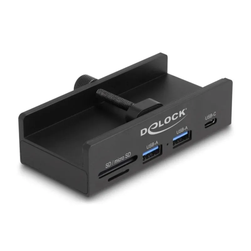 Hub DeLOCK 4 porte 5 Gbps modello 64263 con lettore SD e MicroSD