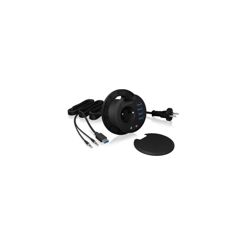 Hub ICY BOX 4 porte USB 3.2 Gen 1 modello IB-HUB1430 formato da scrivania
