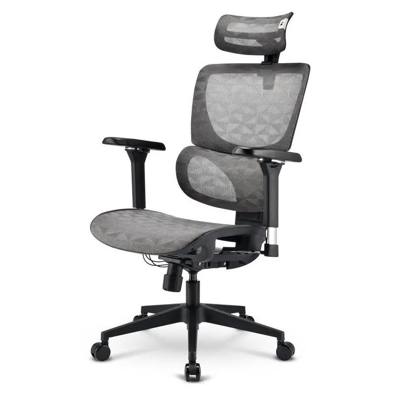 Sedia da Ufficio Sharkoon OfficePal C40M Grigia con Sedenne e Schienale a Rete