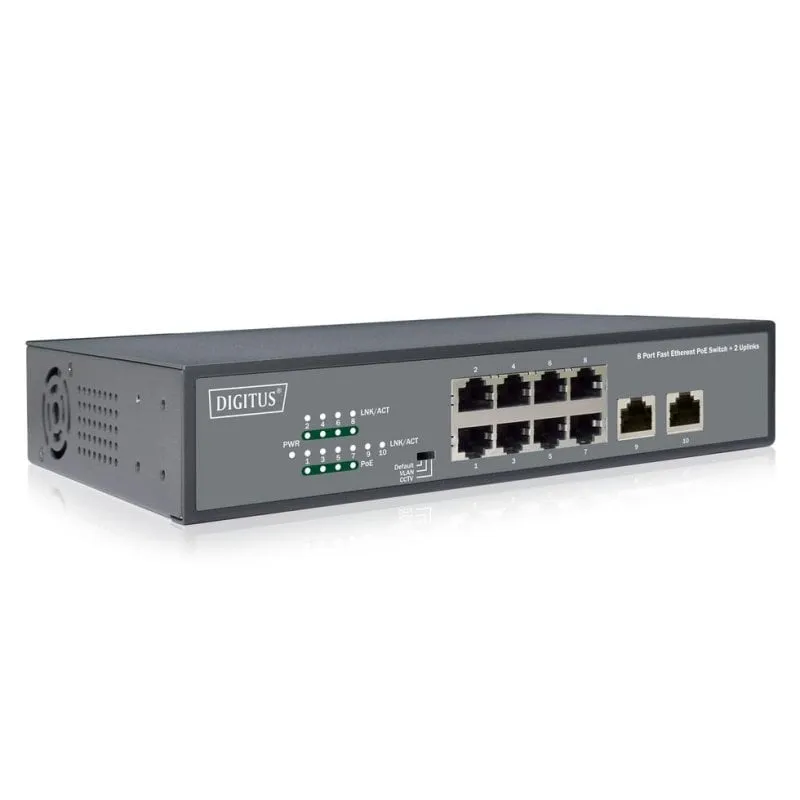 Switch PoE Digitus DN-95323-1 8 Porti Fast Ethernet