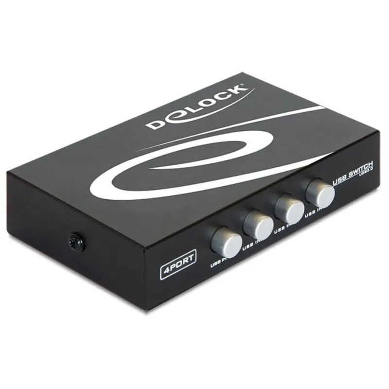 Commutatore USB DeLOCK 4 ingressi USB 2.0 cablato