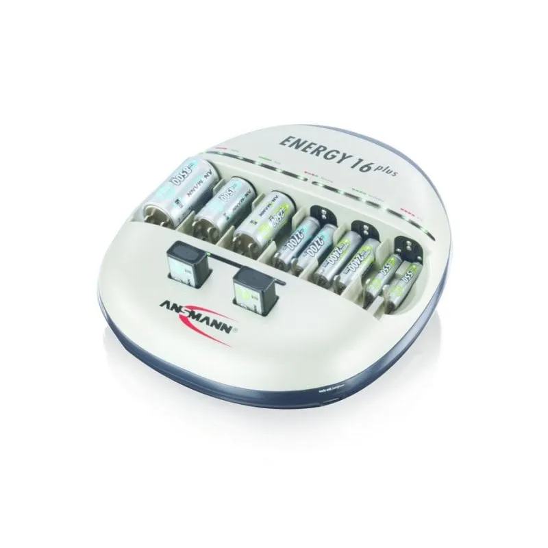 Caricabatterie Ansmann Energy 16+ 16 Pile 9V/AA/AAA/C/D 2 USB