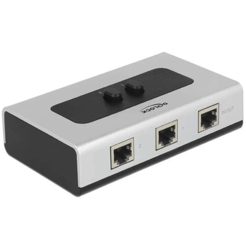 Commutatore DeLOCK 3 Porte RJ-45 1000 Mbit/s Nero Grigio