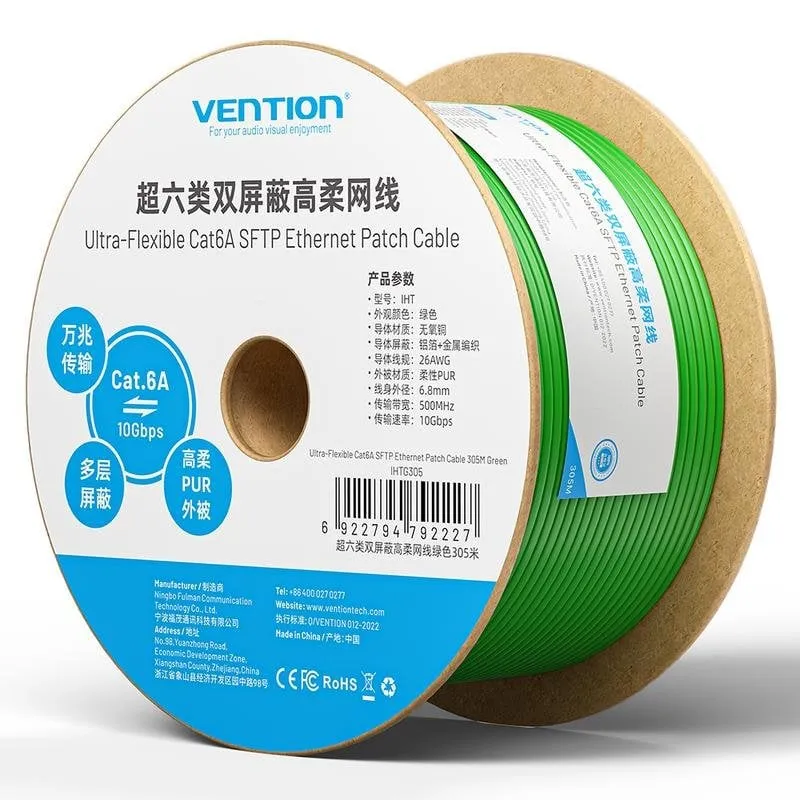 Cavo di Rete Vention IHTG305 Cat6a SFTP 305m Verde