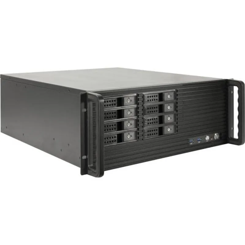 Server Inter-Tech IPC 4U-4508 Rack E ATX 4U 2x USB 3.2 Gen 1 Nero