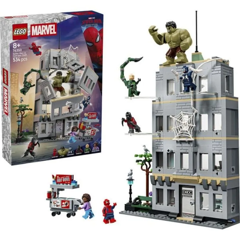Set LEGO Marvel 76350 Spider-Man vs Hulk con 5 minifigurine
