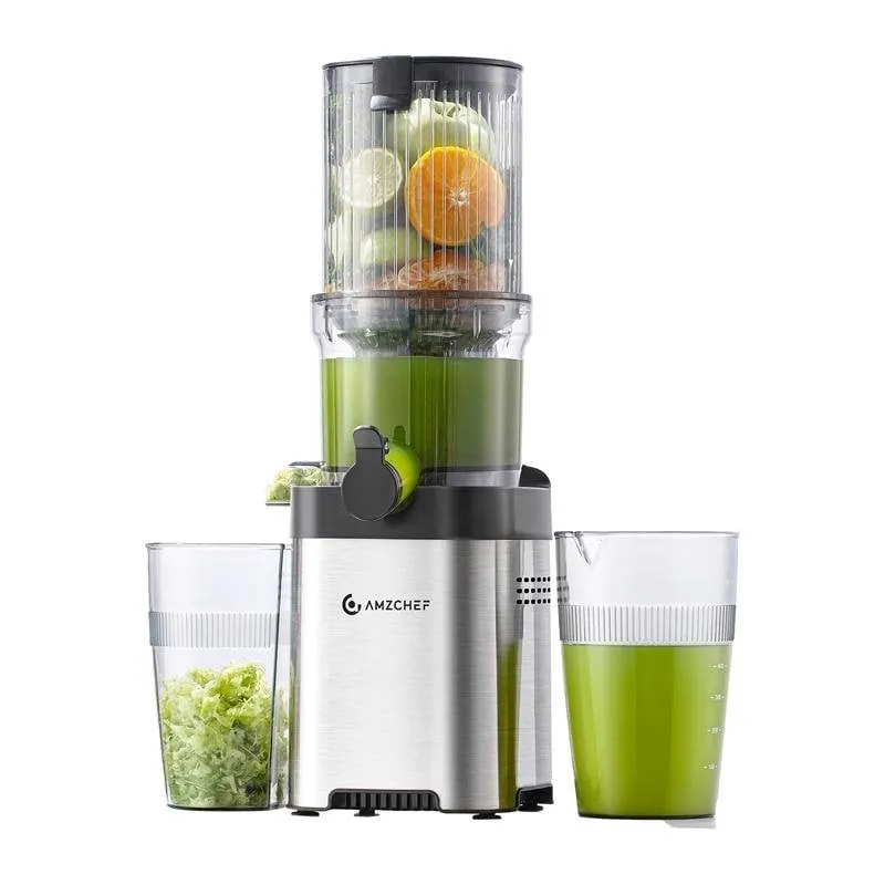 Slow Juicer AMZCHEF 118 mm Argento 3 in 1