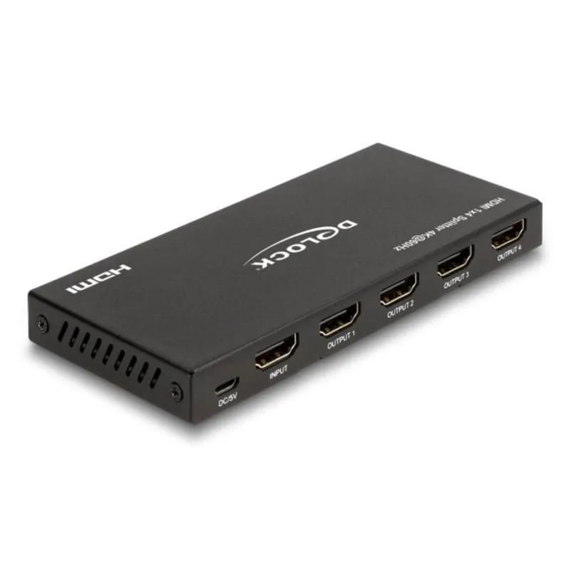 Splitter HDMI Delock 1x4 4K 60Hz con Scaler