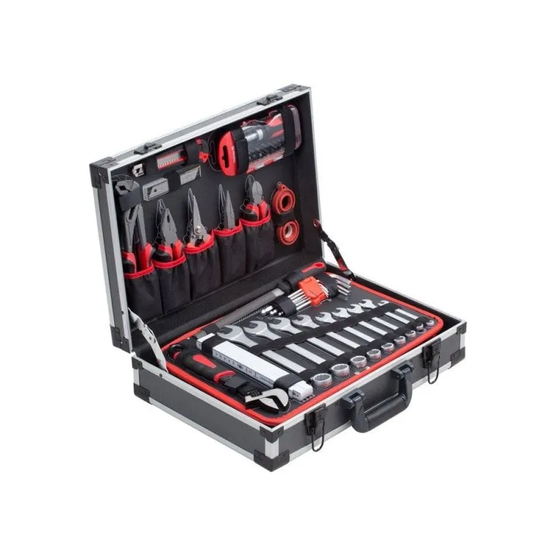 Valigetta Attrezzi Meister 131 Pezzi Alluminio Set Completo Rigido