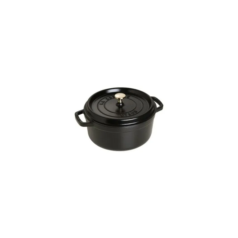 Cocotte rotonda Staub Zwilling 24 cm ghisa smaltata nera 3,7 L induzione