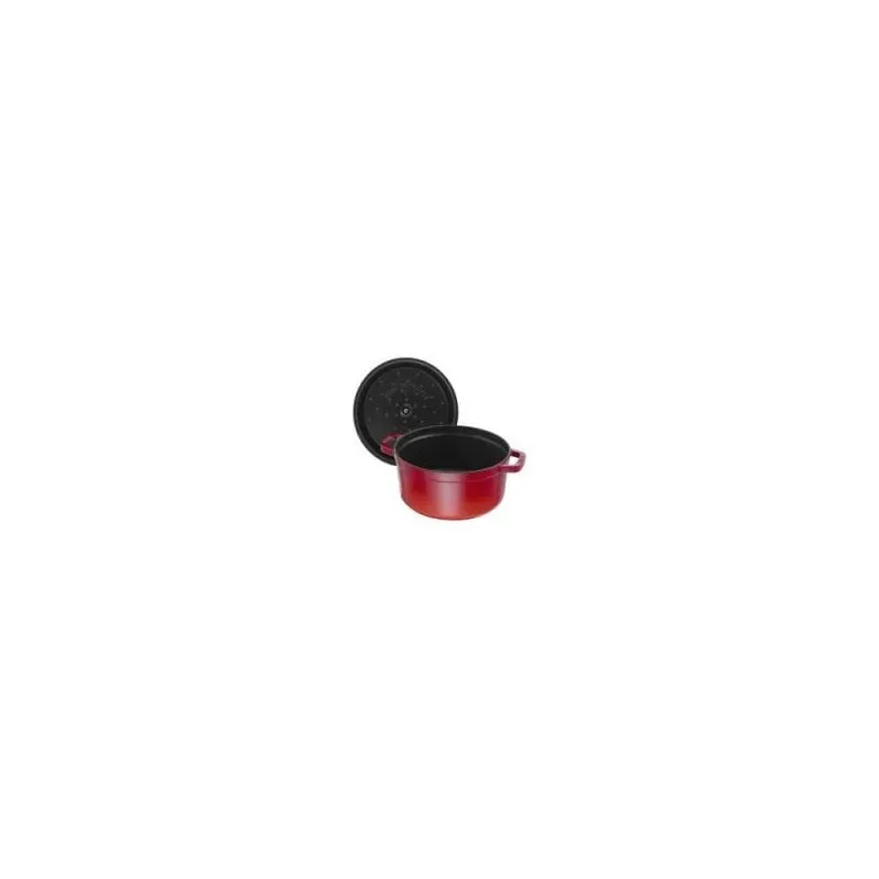 Cocotte Rotonda Staub Ghisa Smaltata 28 cm Rosso Ciliegia 6,7 L Coperchio Ermetico