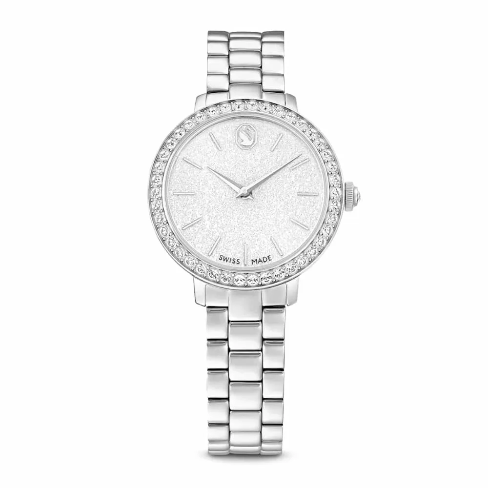 Swarovski Matrix 3-Link Orologio, con Cristalli, Swiss Made, Meccanismo al Quarzo, Impermeabile Fino a 50 m, Finitura in Acciaio Inossidabile, 30 x 30 mm, 7 mm, 12,5-19 cm, 1,2 cm