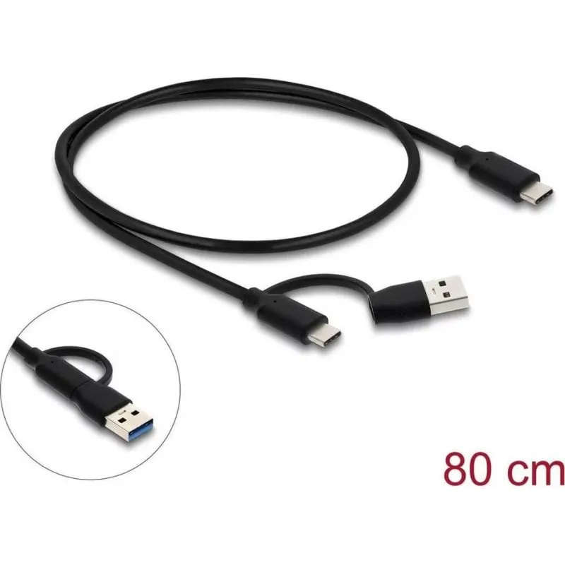 Hub USB 10 Gbps Delock 4 porte Thunderbolt USB-A e USB-C Nero