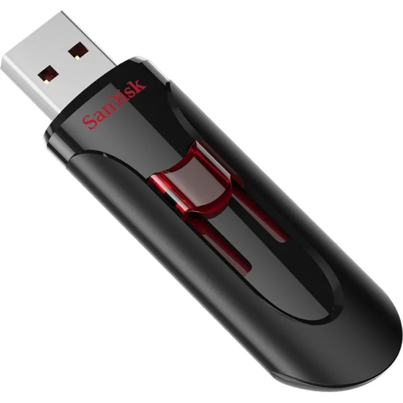 Unità flash USB SanDisk Cruzer Glide 16GB USB 3.0 retrattile nero e rosso