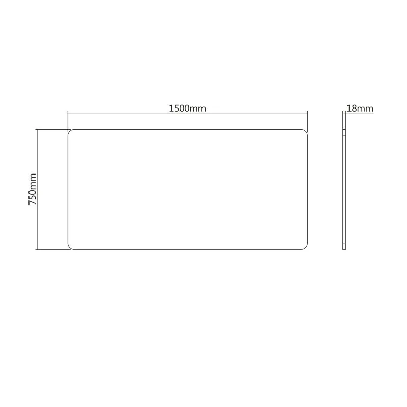 Piano Scrivania Kimex 150 x 75 cm Nero Bordi Arrotondati