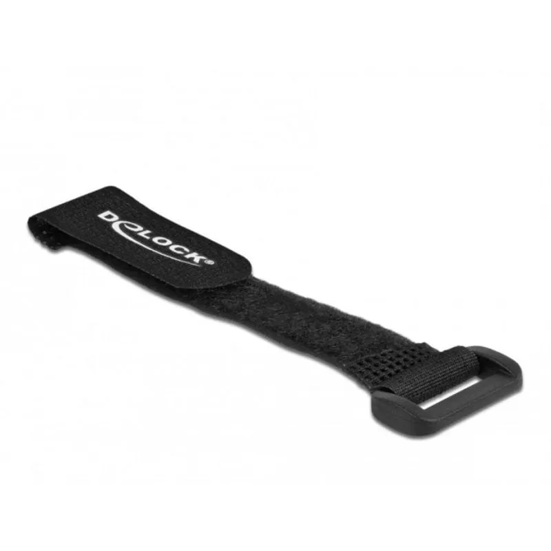 Fascetta per cavi Delock con chiusura a gancio e anello 280 x 38 mm nero 3 pezzi