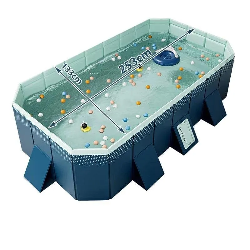Piscina Pieghevole Non Gonfiabile 253 cm - Grande Esterna Per Famiglie E Animali