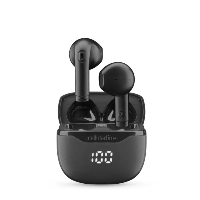 Auricolari Cellularline Core Bluetooth 5.4 True Wireless per chiamate e musica neri